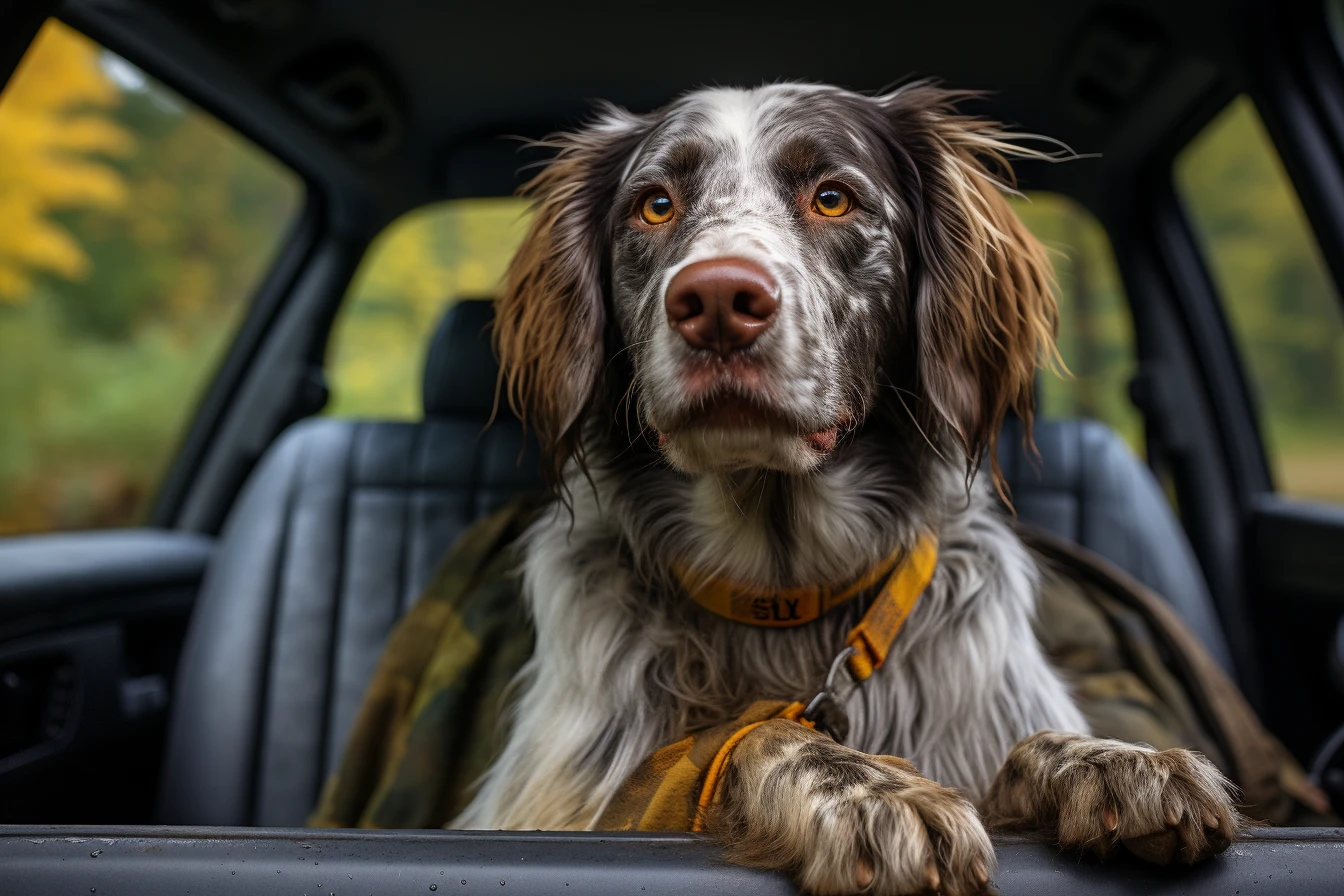 Ford Fusion back seat cover for English Setters